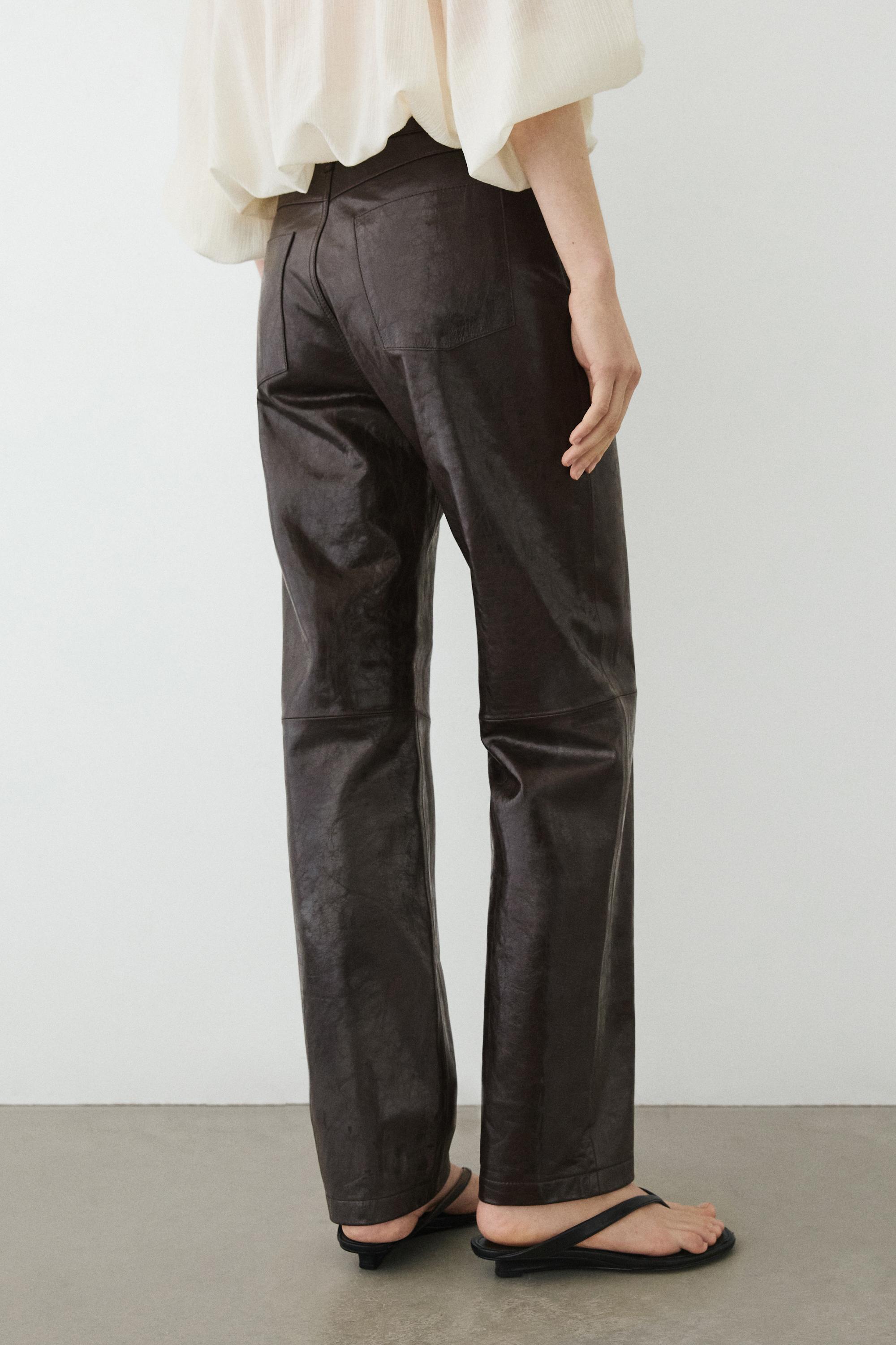 Pantalon en cuir nappa